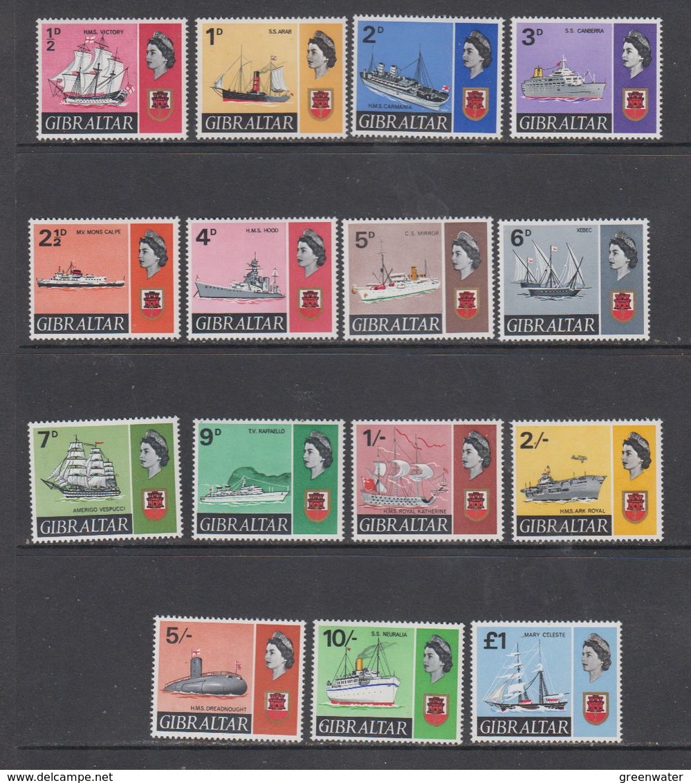 Gibraltar 1967 + 1969 Definitives / Ships 15v ** Mnh (43920) - Gibraltar