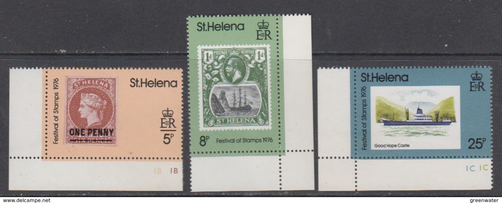 Sint Helena 1976 Festival Of Stamps 3v (corners) ** Mnh (43921) - Isola Di Sant'Elena