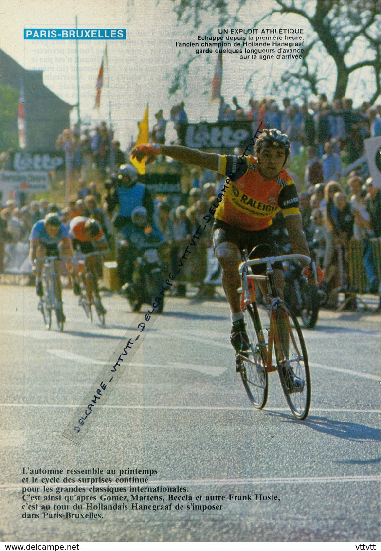 CYCLISME : PHOTO (1982), Paris-Bruxelles, Victoire D' Hanegraaf, Jules, Alsenberg, Bière Jupiter, Beucherie, 4 Pages - Radsport