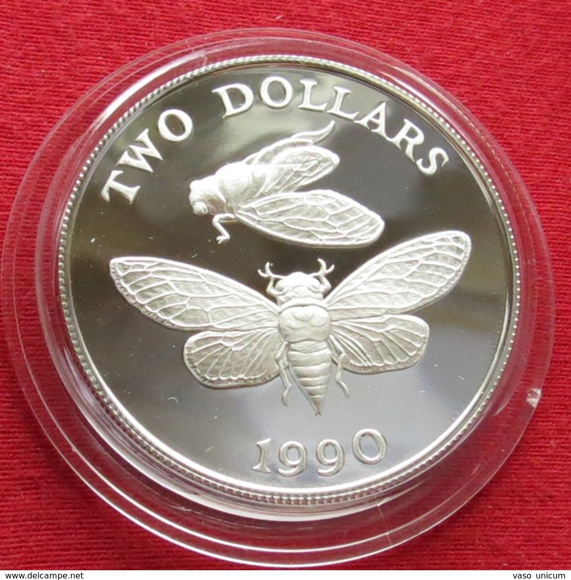 Bermuda 2 $ 1990 Cicada Silver Bermudes - Bermuda