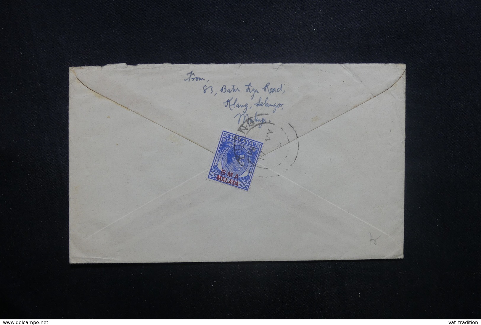 MALAISIE - Enveloppe De Selangor Pour La Belgique , Affranchissement Au Verso - L 36911 - Malaya (British Military Administration)