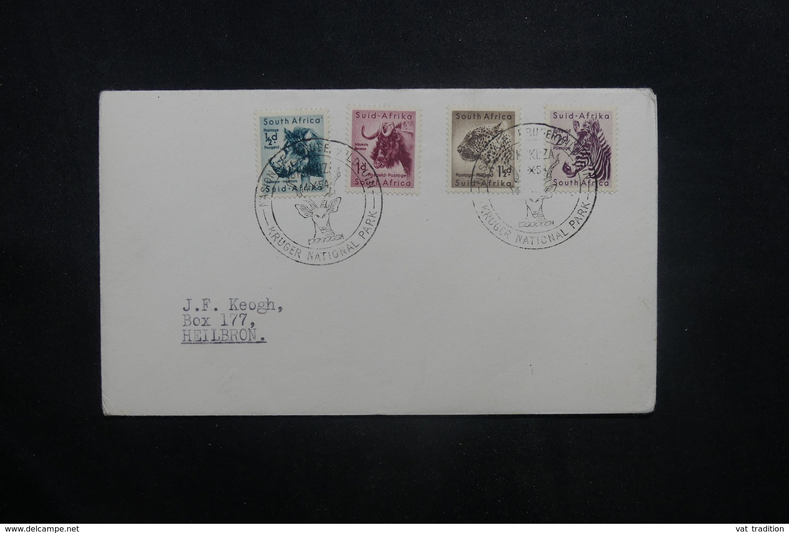 AFRIQUE DU SUD - Enveloppe FDC En 1954 , Animaux - L 36922 - FDC