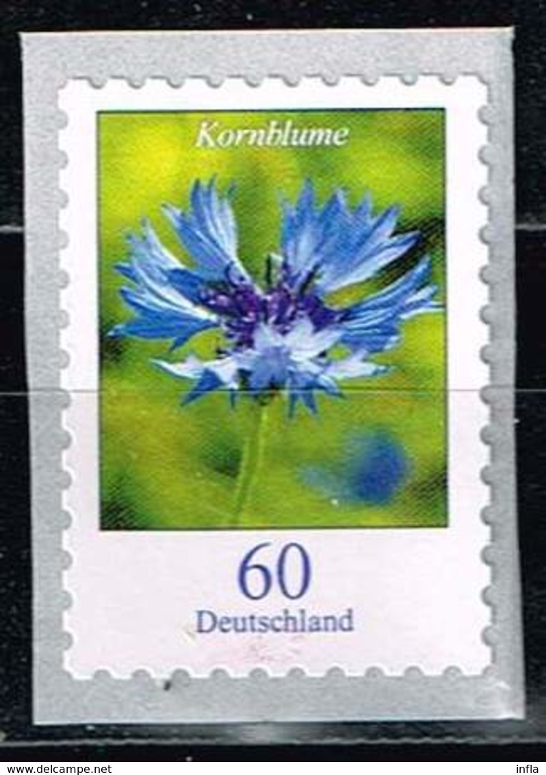 Bund 2019,Michel# 3481 ** Blumen: Kornblume Selbstklebend Von Der 2000er Rolle - Unused Stamps