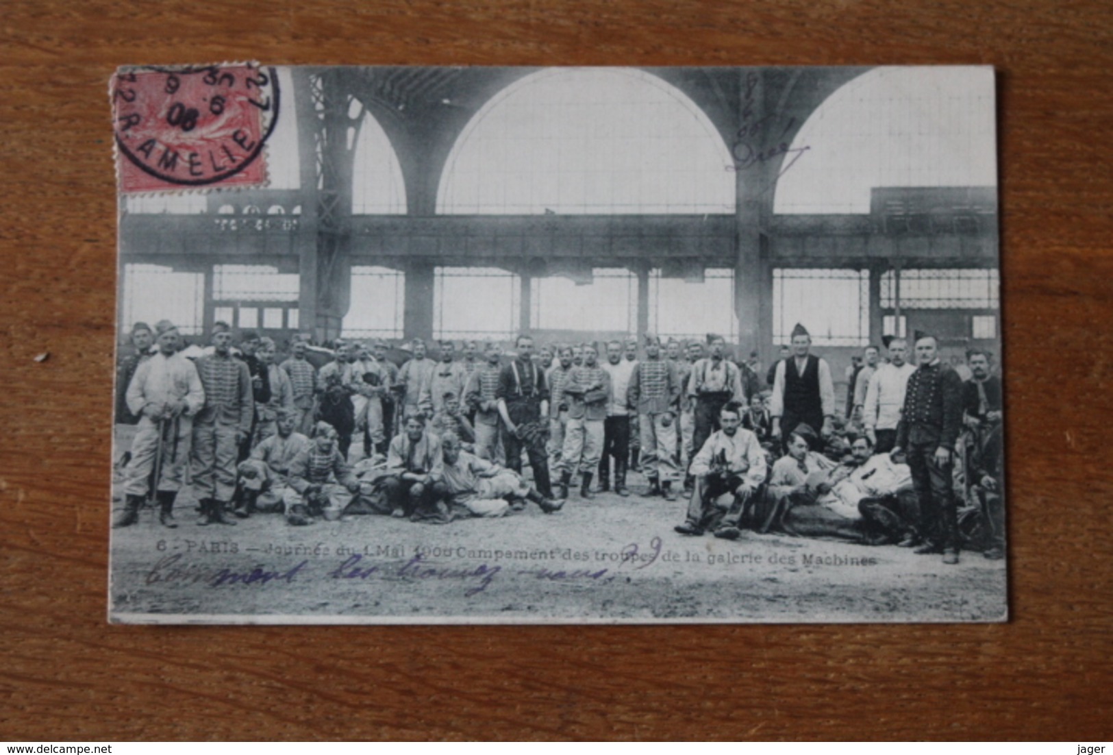 Carte Postale Ancienne 1906 1 Er Mai Paris Les Troupes  De La Galerie Des Machines - Grèves