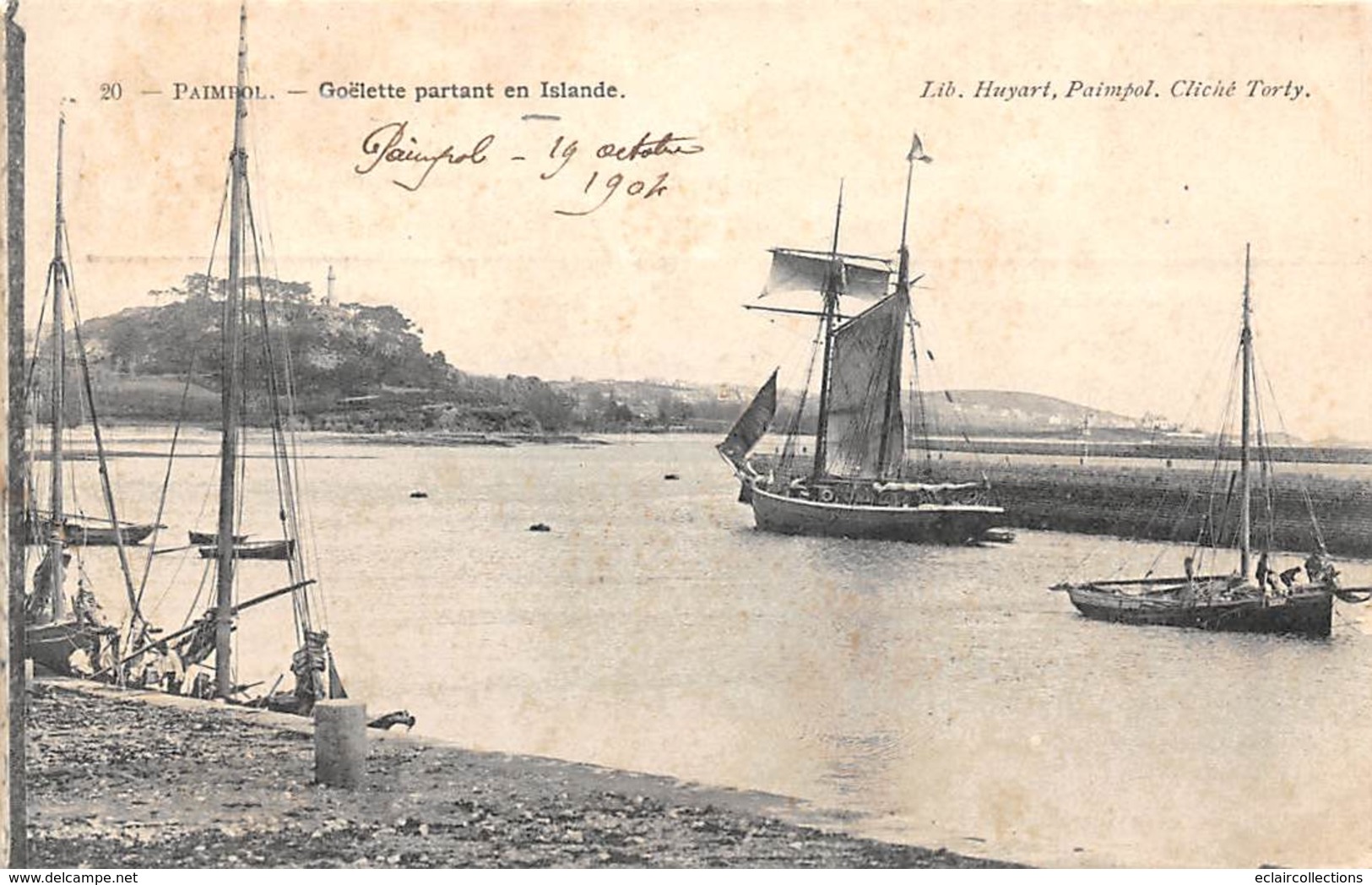 Paimpol       22     Goëlette Partant En Islande      (En Partie Décollée Voir Scan) - Paimpol