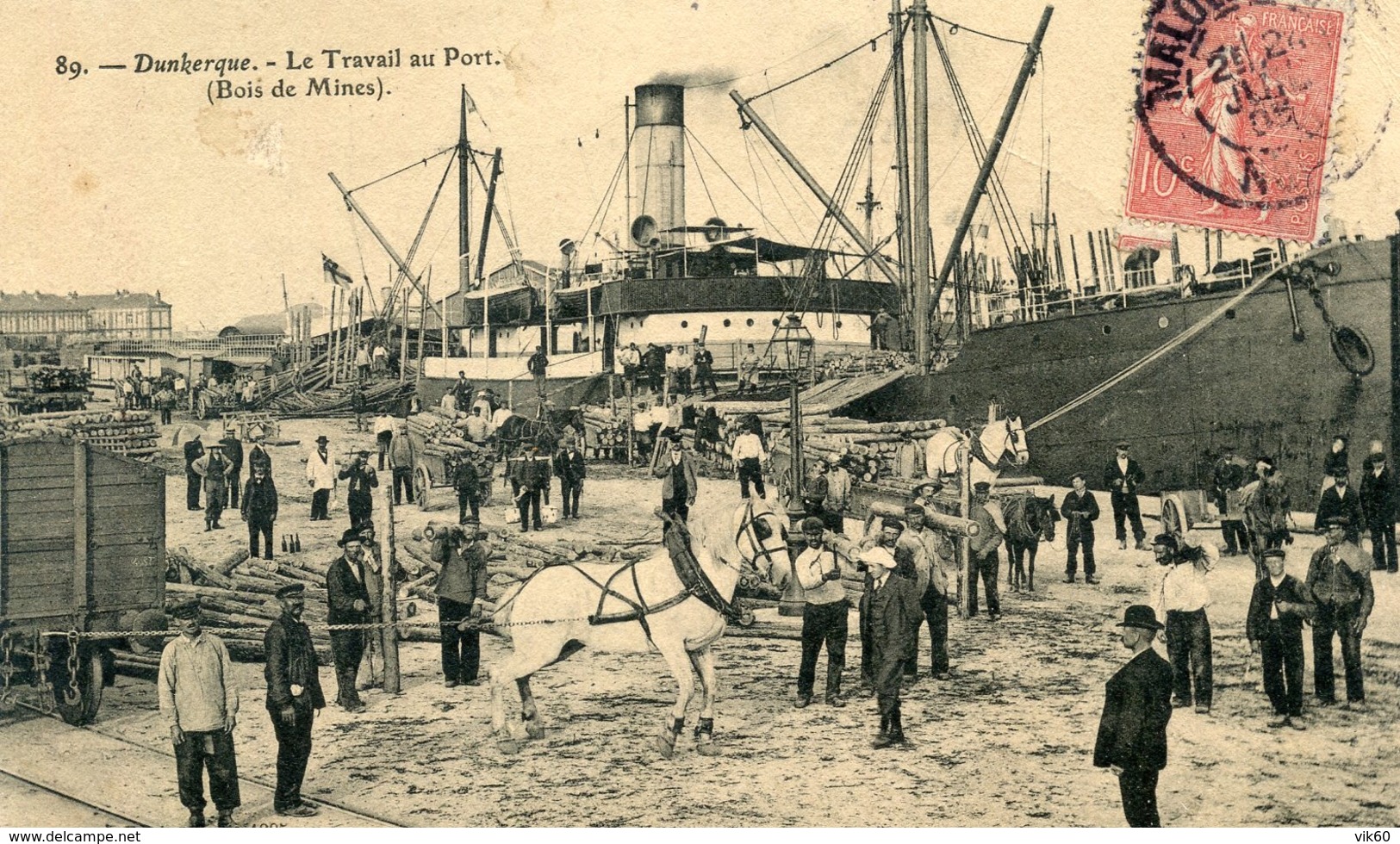 59   DUNKERQUE LE TRAVAIL AU PORT  (BOIS DE MINES) - Dunkerque