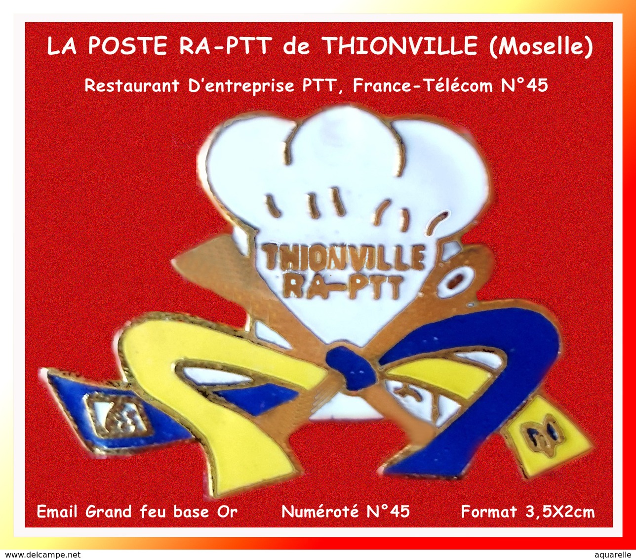SUPER PIN'S POSTE RESTAURATION : THIONVILLE En Moselle (57), LA POSTE Et FRANCE-TELECOM, RESTAURATION 3,5X2cm - Postes
