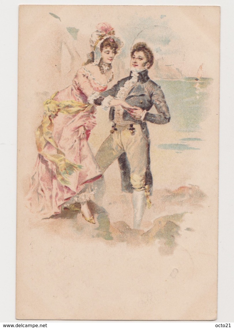 Carte Fantaisie / Couple En Bord De Mer - Couples