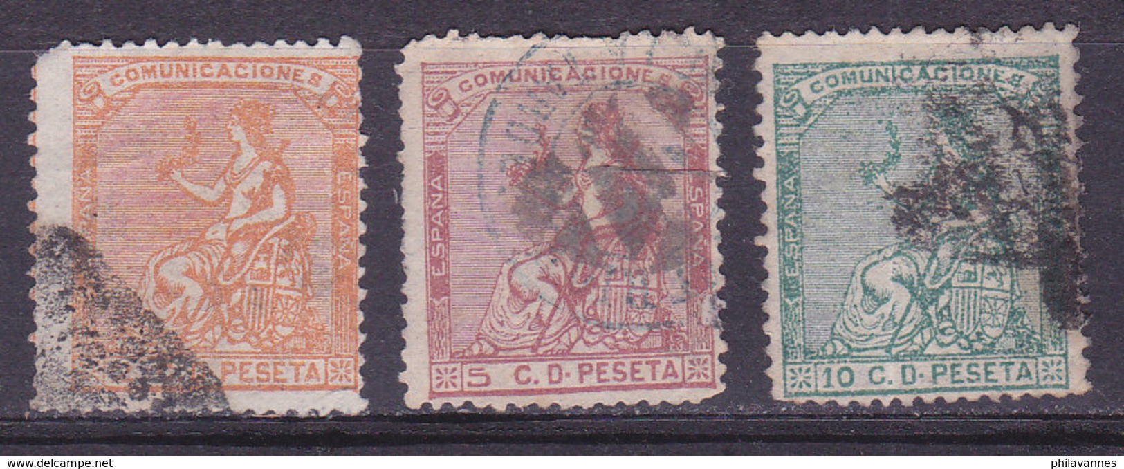 ESPAGNE, 1ère République,  N° 130+131+132, Cote18.45€( ES190801/6.4) - Used Stamps