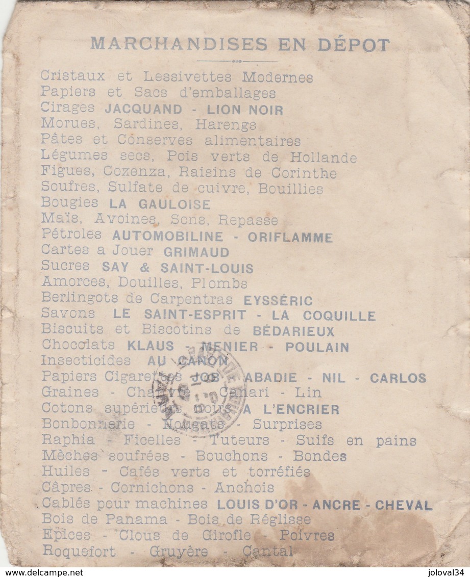 Yvert 138 Lettre Entête R CAMBON Verso Publicité Morues Chocolat Etc BEDARIEUX Hérault 1907 à Labastide Rouairoux Tarn - Lettres & Documents