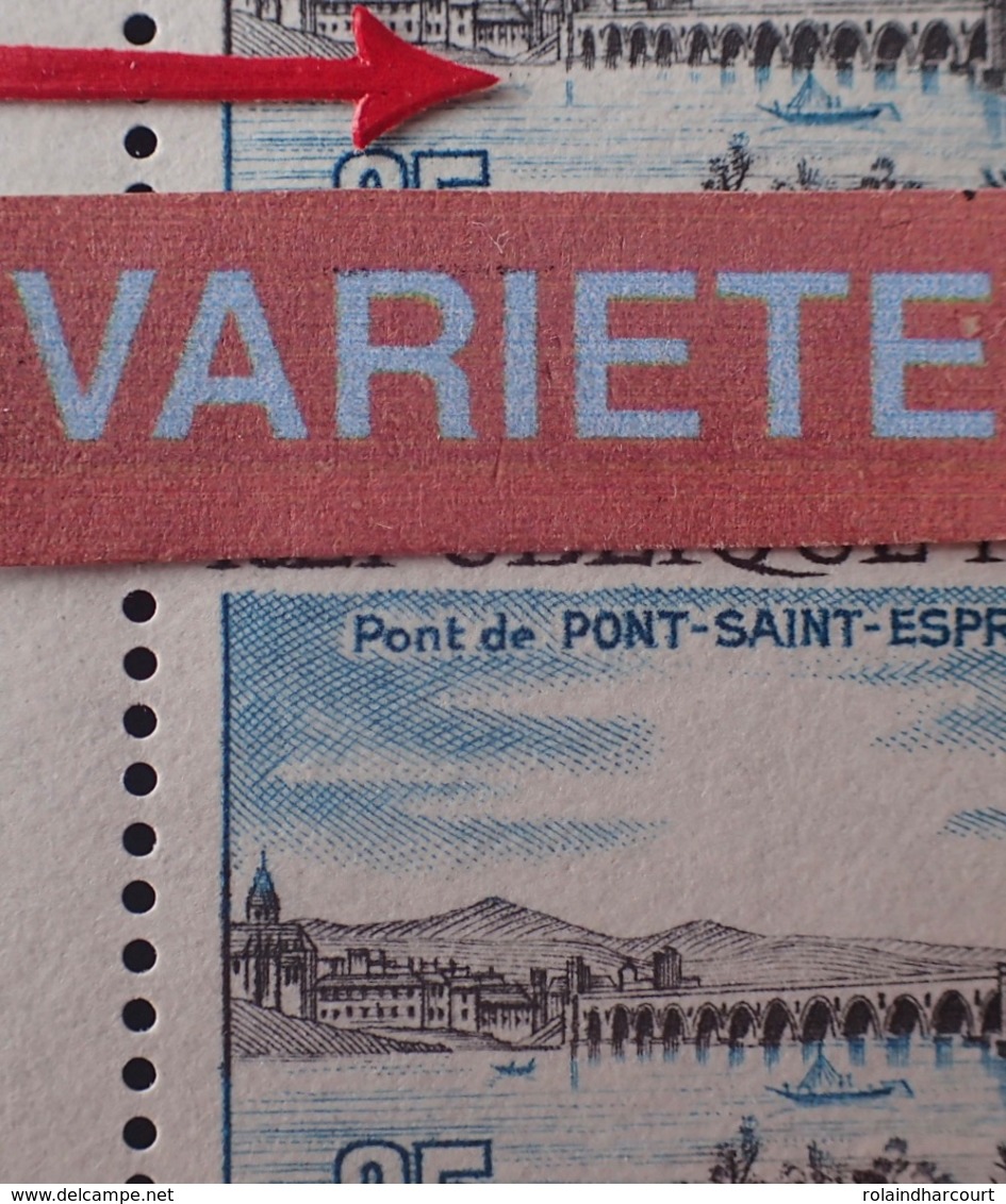 R1591/293 - 1966 - PONT SAINT ESPRIT - PAIRE N°1481 TIMBRES NEUFS** CdF - VARIETE ➤➤➤ Barque De Gauche Absente - Neufs