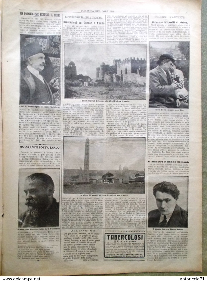 La Domenica Del Corriere 13 Dicembre 1914 WW1 Satta Novelli Romani Turchi Russi - Guerre 1914-18