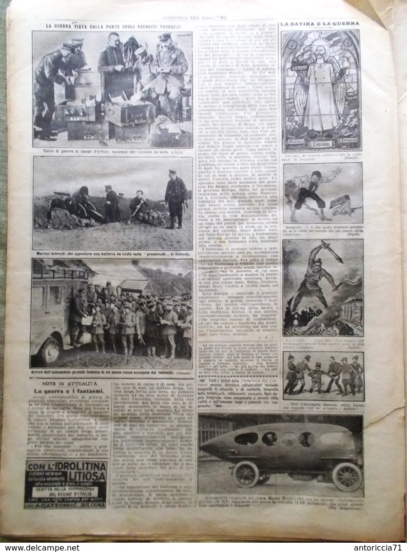 La Domenica Del Corriere 13 Dicembre 1914 WW1 Satta Novelli Romani Turchi Russi - Guerra 1914-18