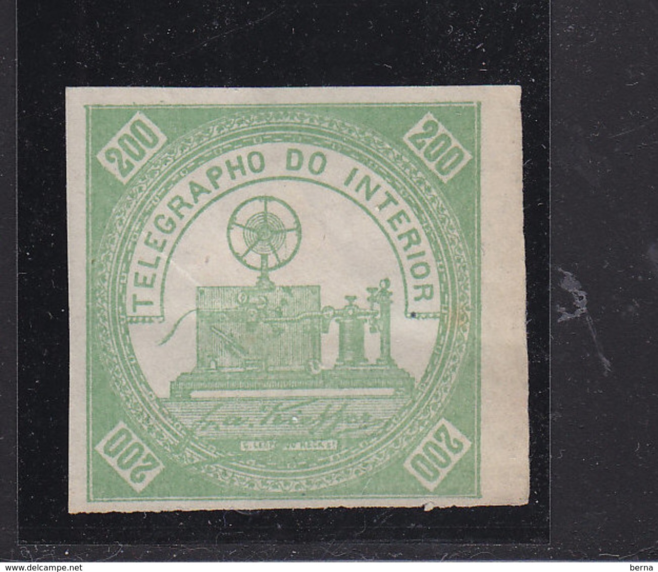 BRASIL TELEPGRAPHE 1 THIN  MINT WITHOUT GUM AS ISSUED - Telegraph