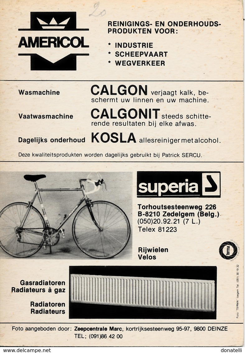 VAN DEN HAUTE Ferdi BEL (Deftinge (Oost-Vlaanderen), 25-6-'52) 1978 Marc Zeepcentrale - Superia - ISC - Cyclisme