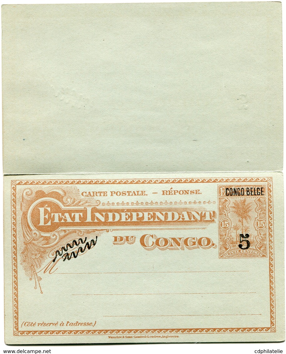 CONGO BELGE ENTIER POSTAL NEUF - Ganzsachen