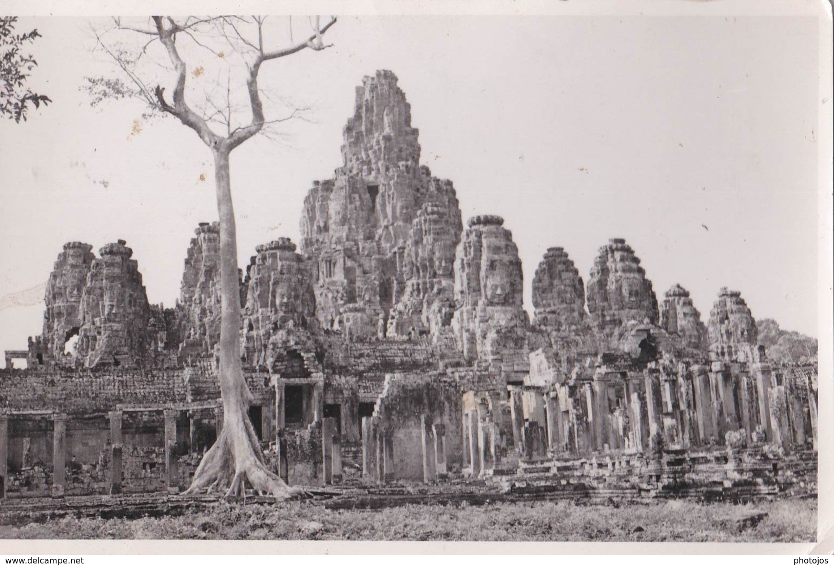5 Photos  Années 50 , Angkor Bayon Bouddha .par Bureau Presse Info  Haut Commissariat France Indochine : - Places