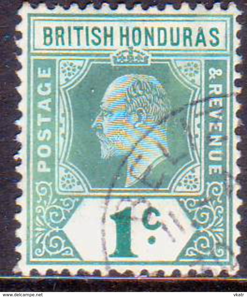 British Honduras 1906 SG #84a 1c Used Chalk-surfaced Paper Wmk Mult.Crown CA - British Honduras (...-1970)