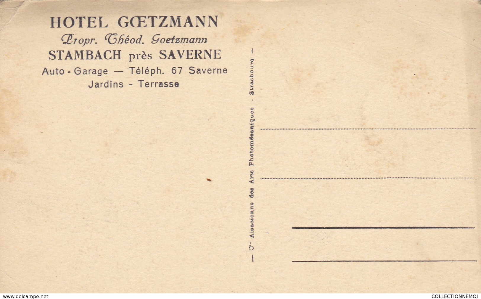 HOTEL GOETZMANN, STAMBACH ,tres bel ensemble ,1 dépliant et 4 cartes postales en plus (( lot 4 ))