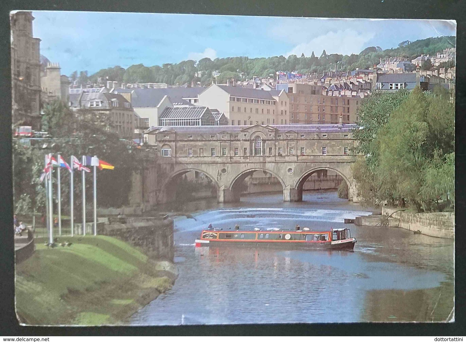 Pulteney Bridge, Bath - Somerset - With The Bath Hotel Boat Company Barge In Front Of The Weir  - Vg - Bath