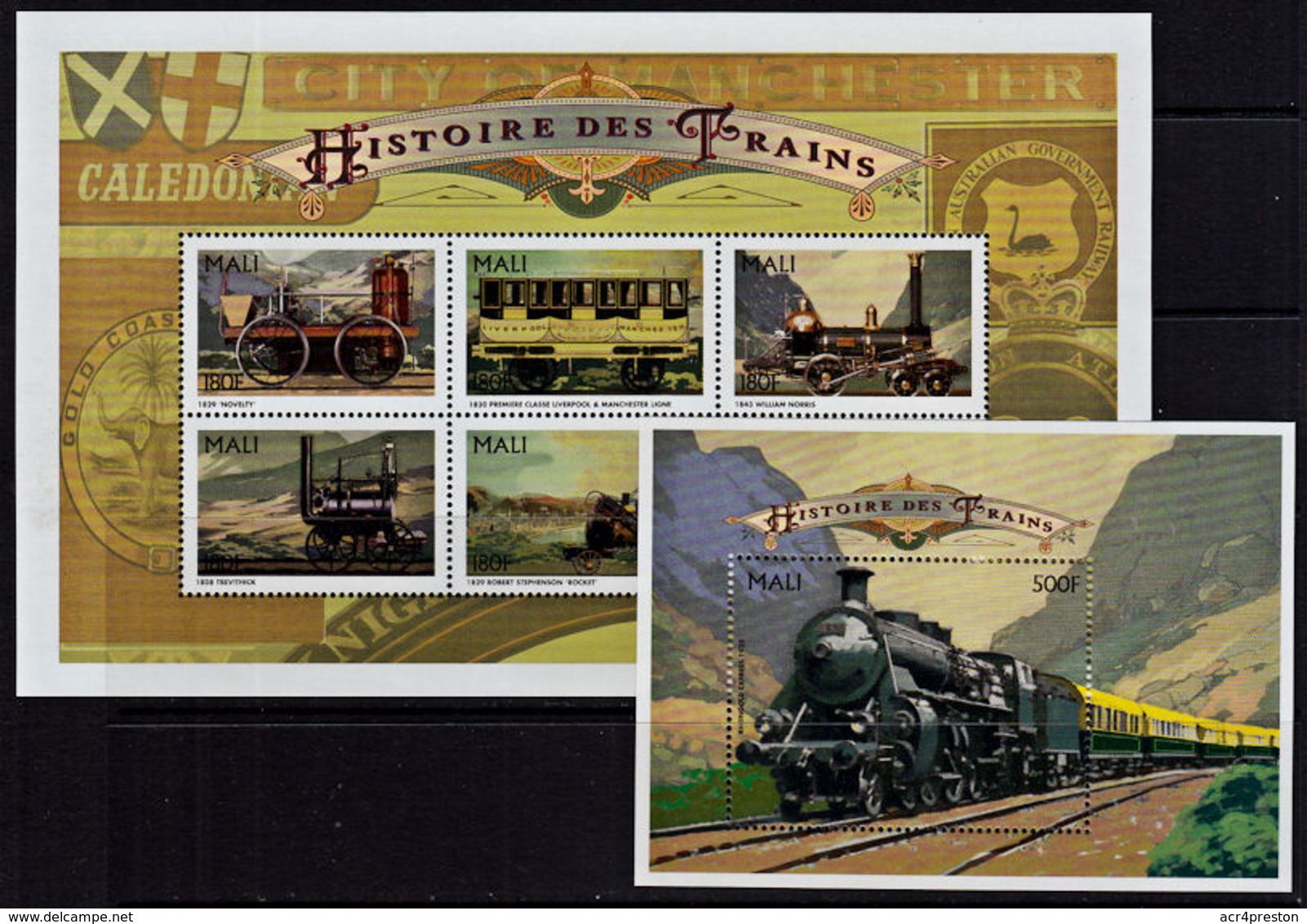 A5775 MALI 1996, History Of Trains, Locomotives,  MNH - Malí (1959-...)