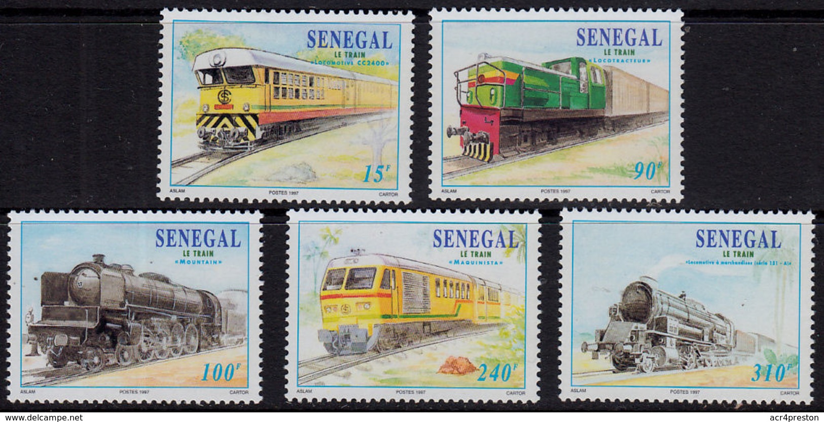 A5560 SENEGAL 1997, SG 1491-5  Railway Trains, Locomotives, MNH - Senegal (1960-...)