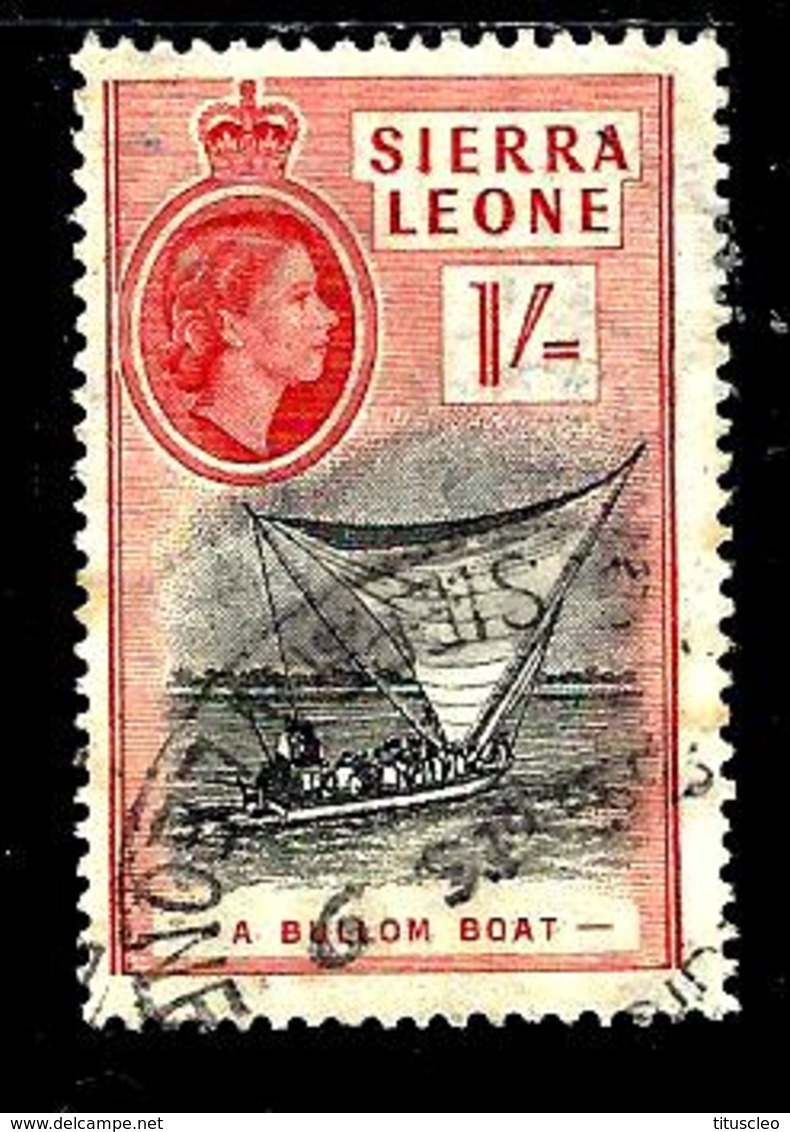SIERRA LEONE 188° 1s Rose-rouge Elisabeth II Barque Indigène (10% De La Cote + 0,15) - Sierra Leone (...-1960)