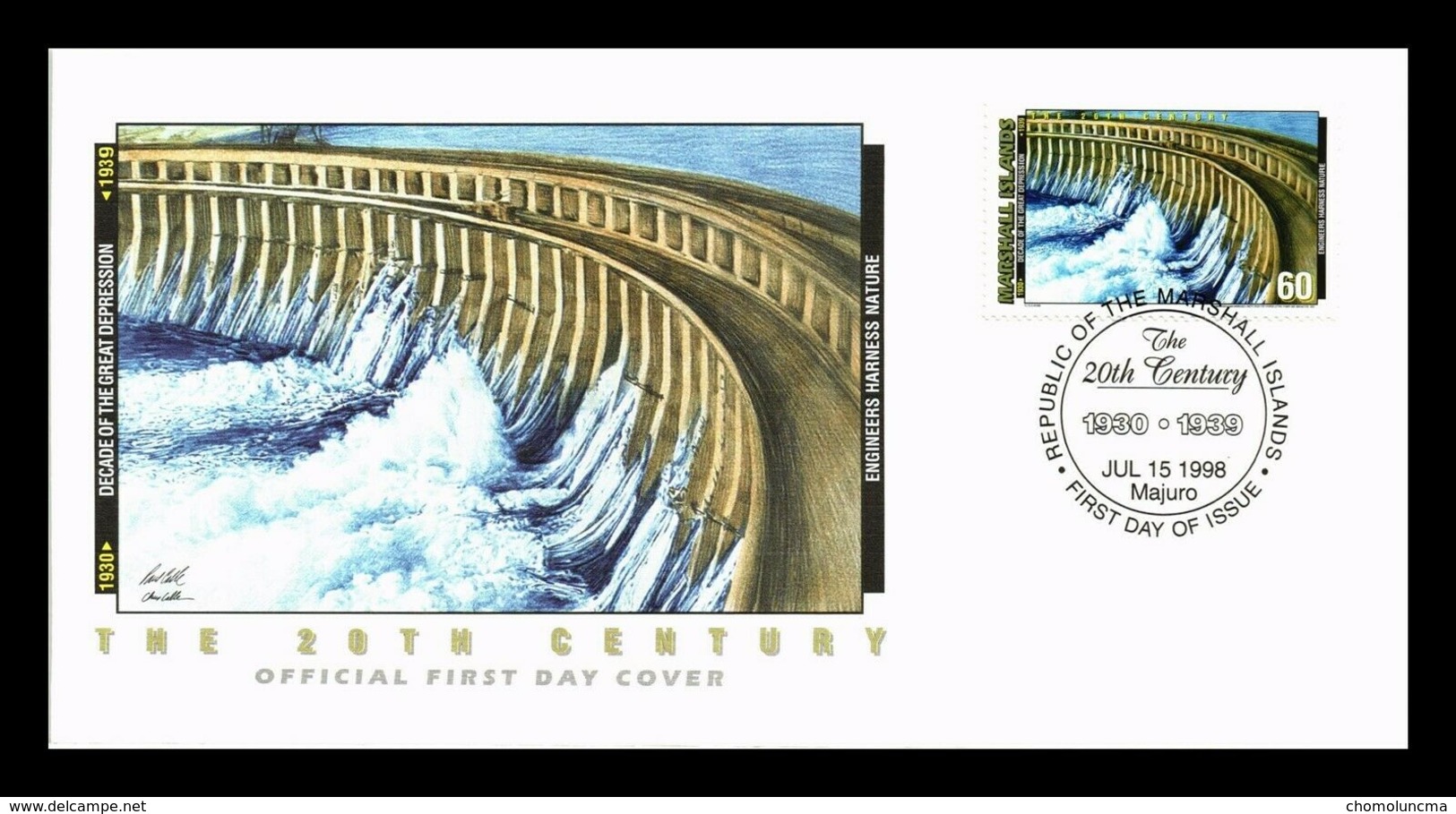 1998 FDC MARSHALL ISLAND ENGINEERS HARNESS NATURE Barrage Hydraulique Hydroelectric Dam - Marshallinseln
