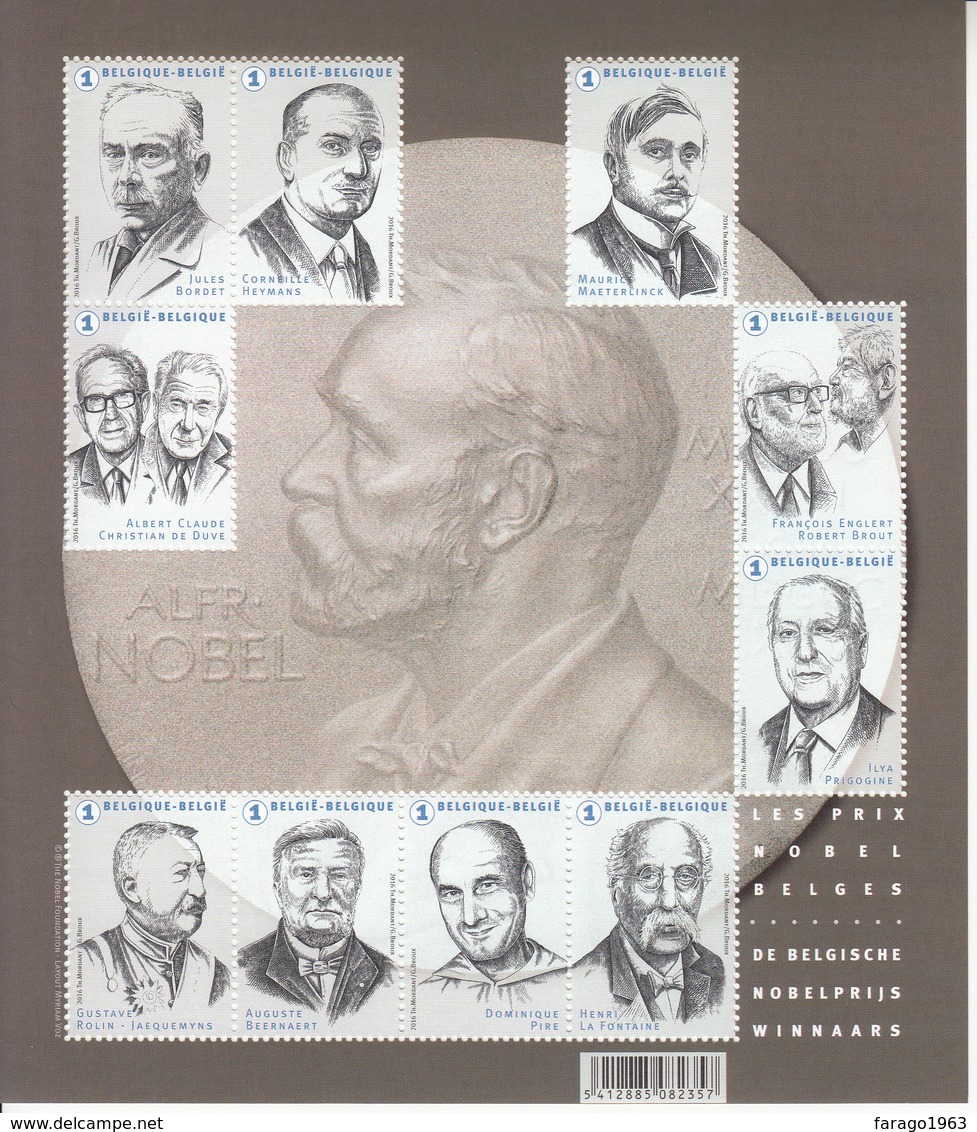 2016 Belgium Nobel Prize Winners  Souvenir Sheet MNH @ BELOW FACE VALUE - Premio Nobel