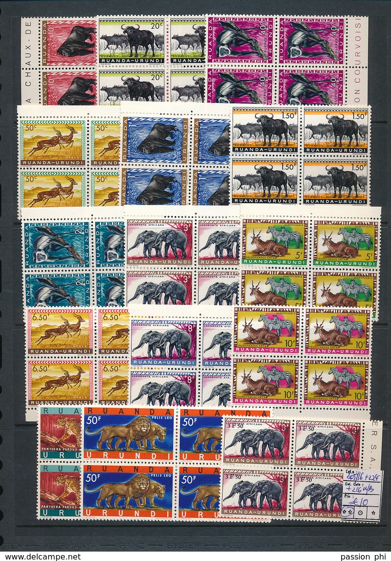 RUANDA URUNDI ANIMALS SET COB 205/216 + 224 + 216A/B MNH - Neufs