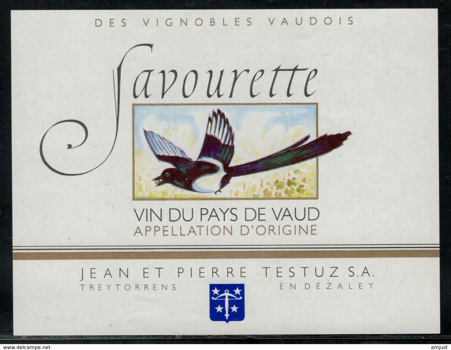 Etiquette De Vin // Vin Du Pays De Vaud, Oiseau - Feathers