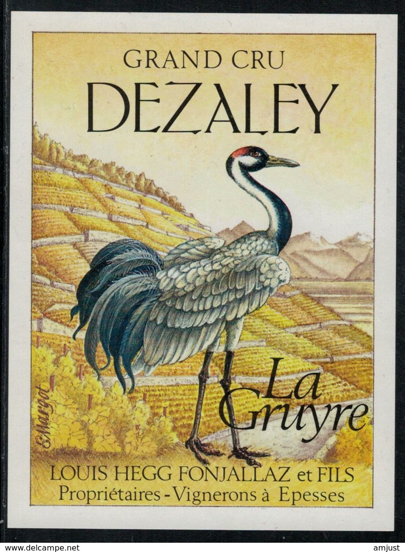 Etiquette De Vin // Dézaley, La Gruyre, Oiseau - Plumes
