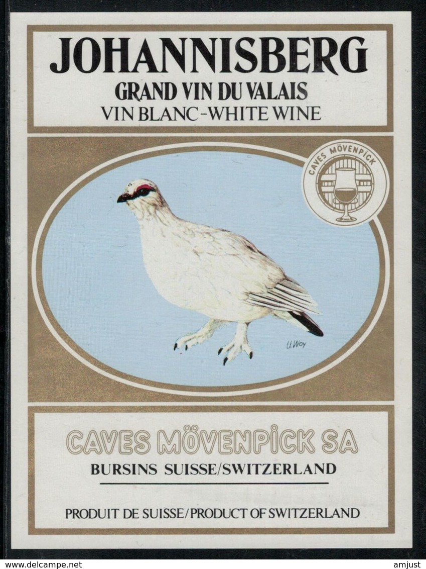 Etiquette De Vin // Johannisberg, Vin Du Valais, Oiseau - Feathers