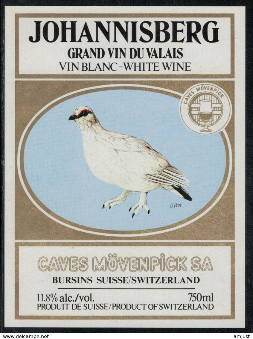 Etiquette De Vin // Johannisberg, Vin Du Valais, Oiseau - Pluimen