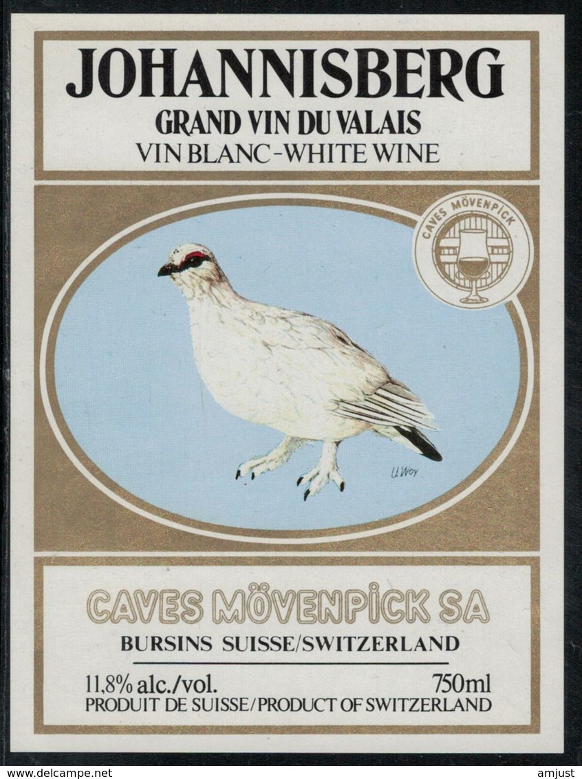 Etiquette De Vin // Johannisberg, Vin Du Valais, Oiseau - Federn