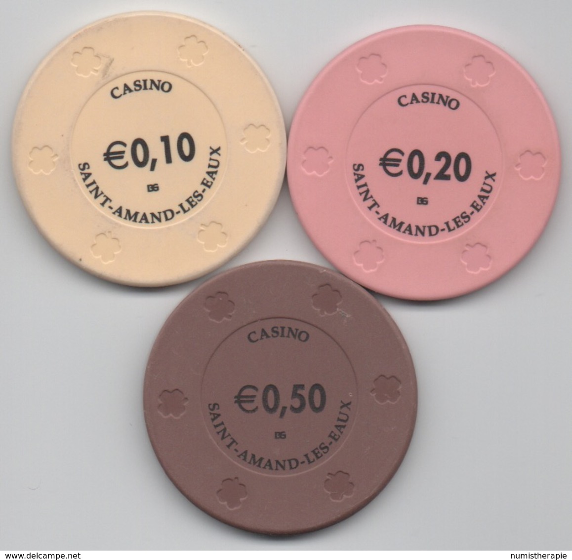 Casino Saint Amand Les Eaux : Lot De 3 Jetons De Petits Valeurs - Casino