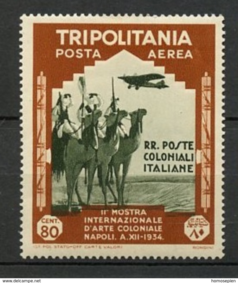 Italie Colonie - Italy - Italien 1934 Y&T N°PA60 - Michel N°232 * - Tripolitaine - 80c Exposition D'art Coloniale - Tripolitania