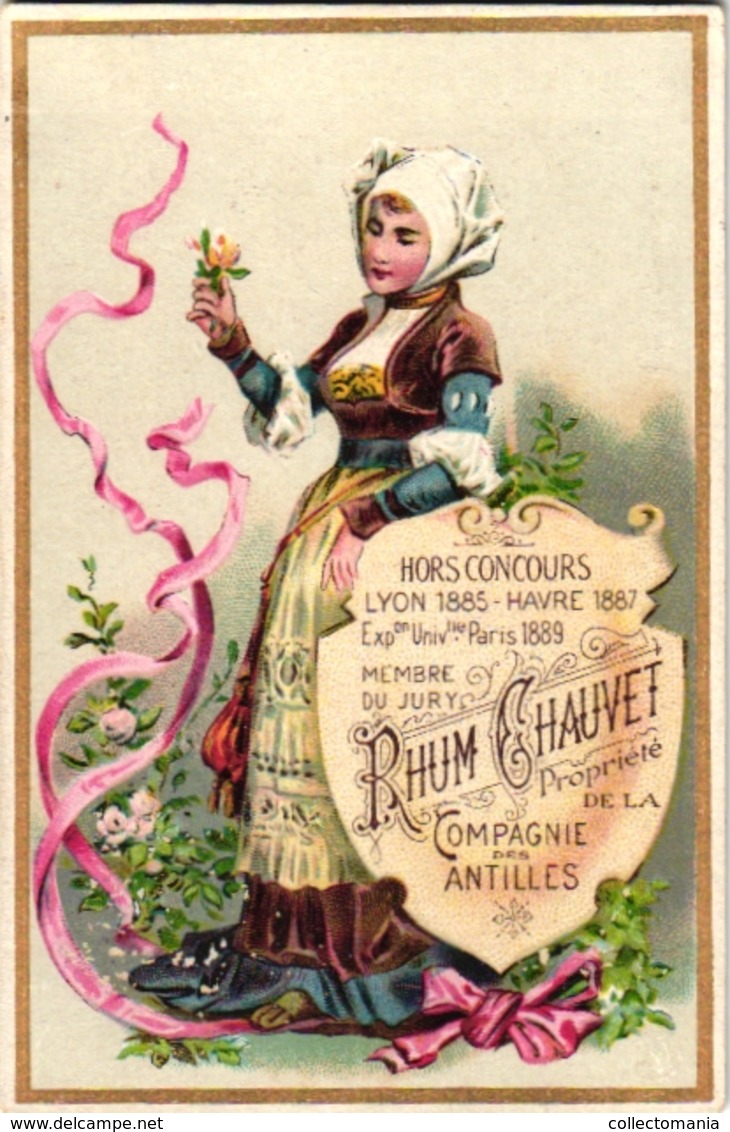 11 Chromo Rhum Chauvet 1889 Compagnie Des Antilles Importé De La Martinique - Rhum