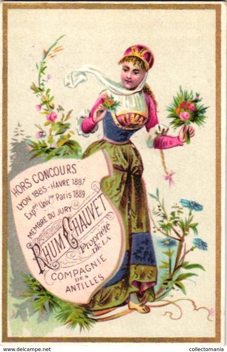 11 Chromo Rhum Chauvet 1889 Compagnie Des Antilles Importé De La Martinique - Rum