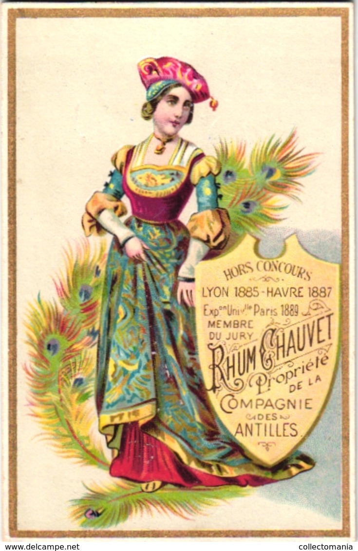 11 Chromo Rhum Chauvet 1889 Compagnie Des Antilles Importé De La Martinique - Rum