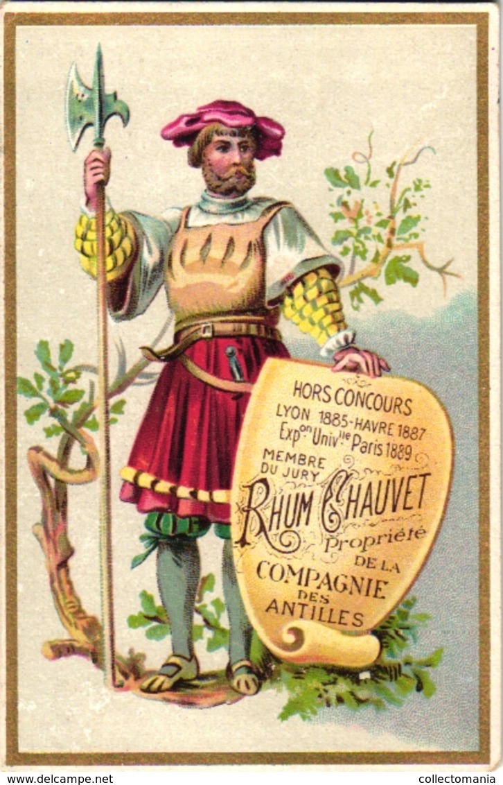 11 chromo Rhum Chauvet 1889 Compagnie des Antilles importé de la Martinique