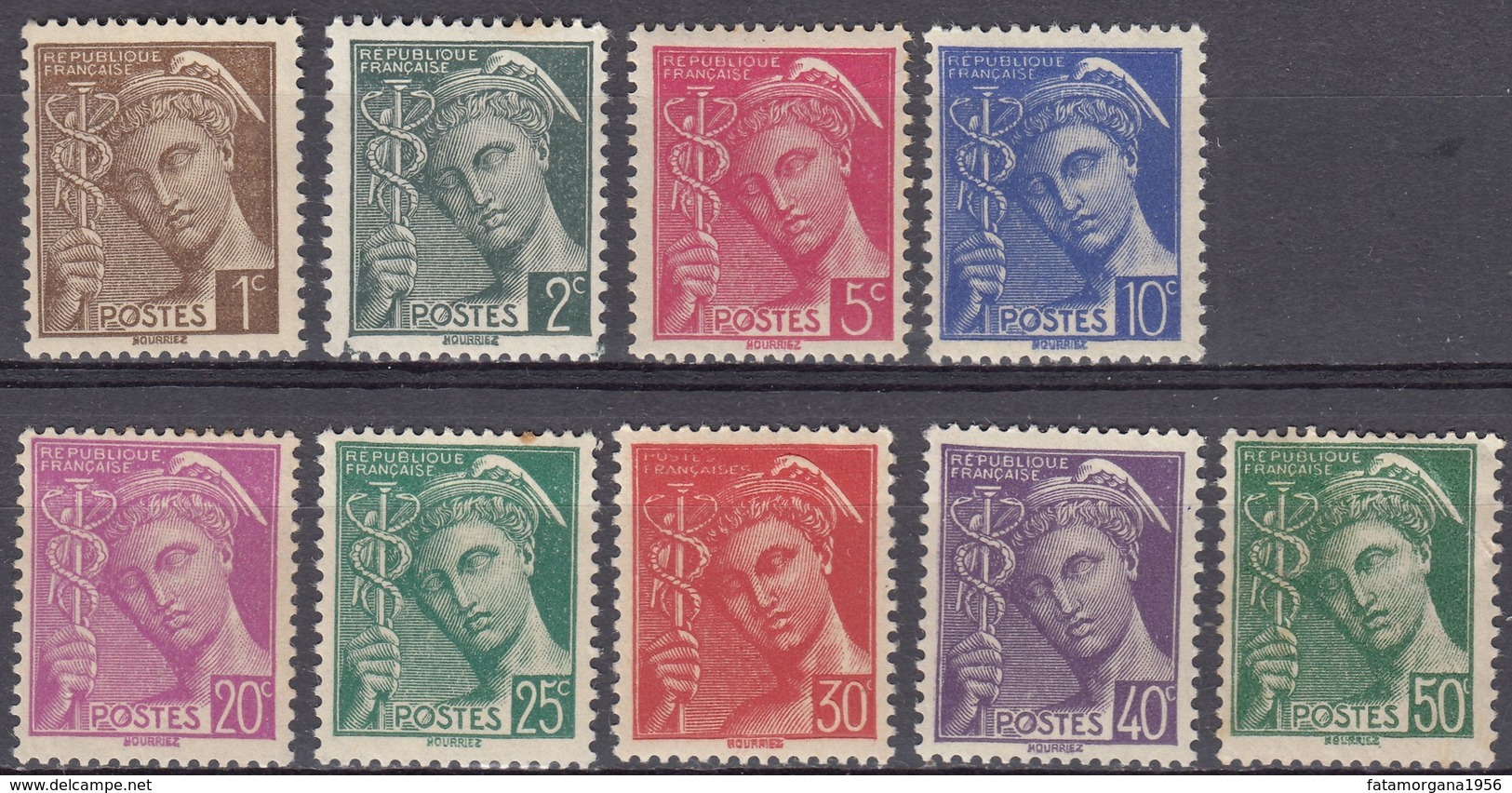 FRANCE - 1938/1941 - Lotto Di 9 Valori Nuovi MNH: Yvert 404/407, 410/413, E 414B. - Nuovi