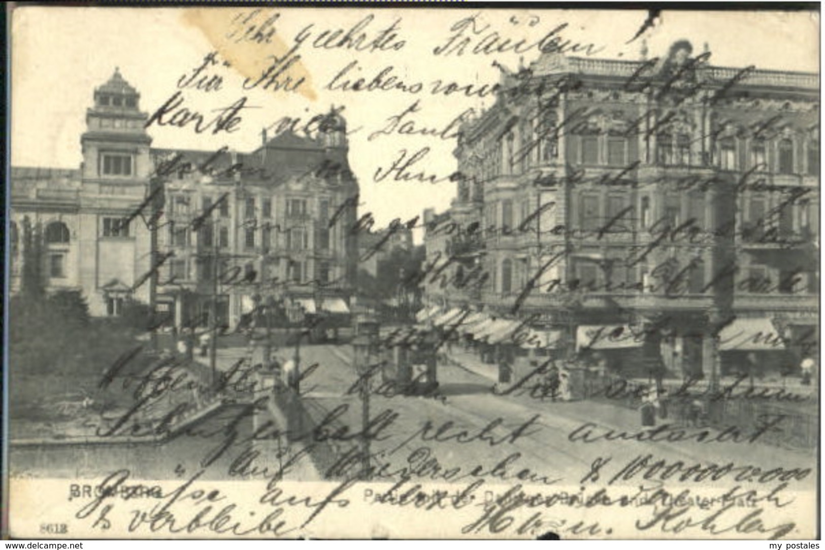 60245580 Bromberg Pommern Westpreussen Bruecke Theaterplatz X 1904 / - Poland