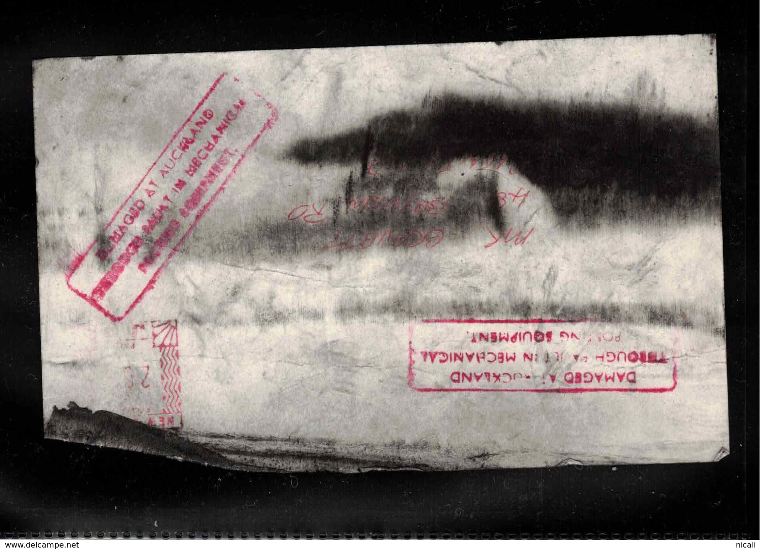 NZ Mangled Letter Card Cachet "Damaged In Mechanical Posting Equipment" #BDH 107 - Variétés Et Curiosités