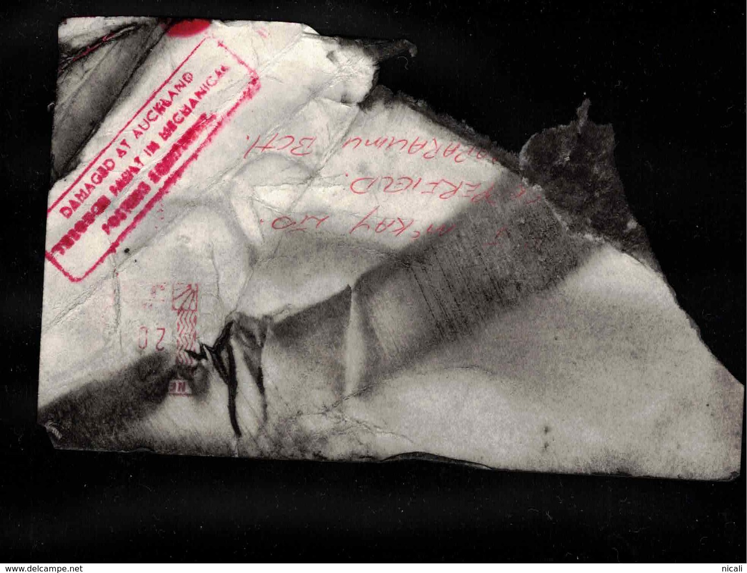 NZ Very Mangled Envelope Cachet "Damaged Mechanical Posting Equipment" #BDH 108 - Variétés Et Curiosités