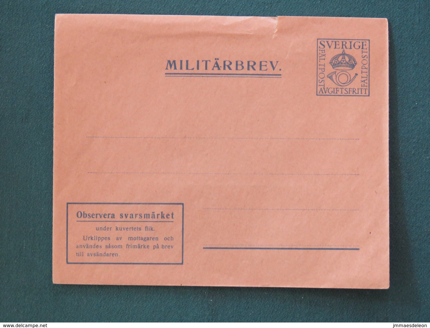 Sweden 1941 Military Army Unused Cover - Militares