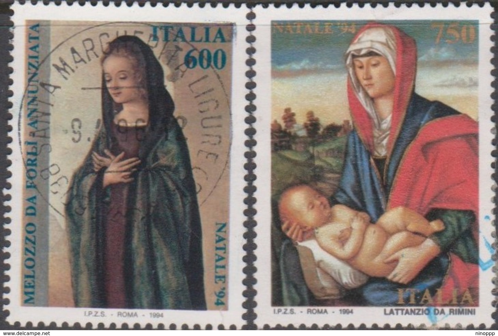 Italy Republic S 2129-2130 1994 Christmas, Used - 1991-00: Used