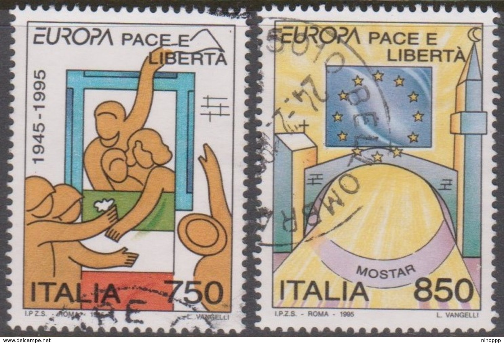 Italy Republic S 2163-2164 1995 Europa, Used - 1991-00: Used
