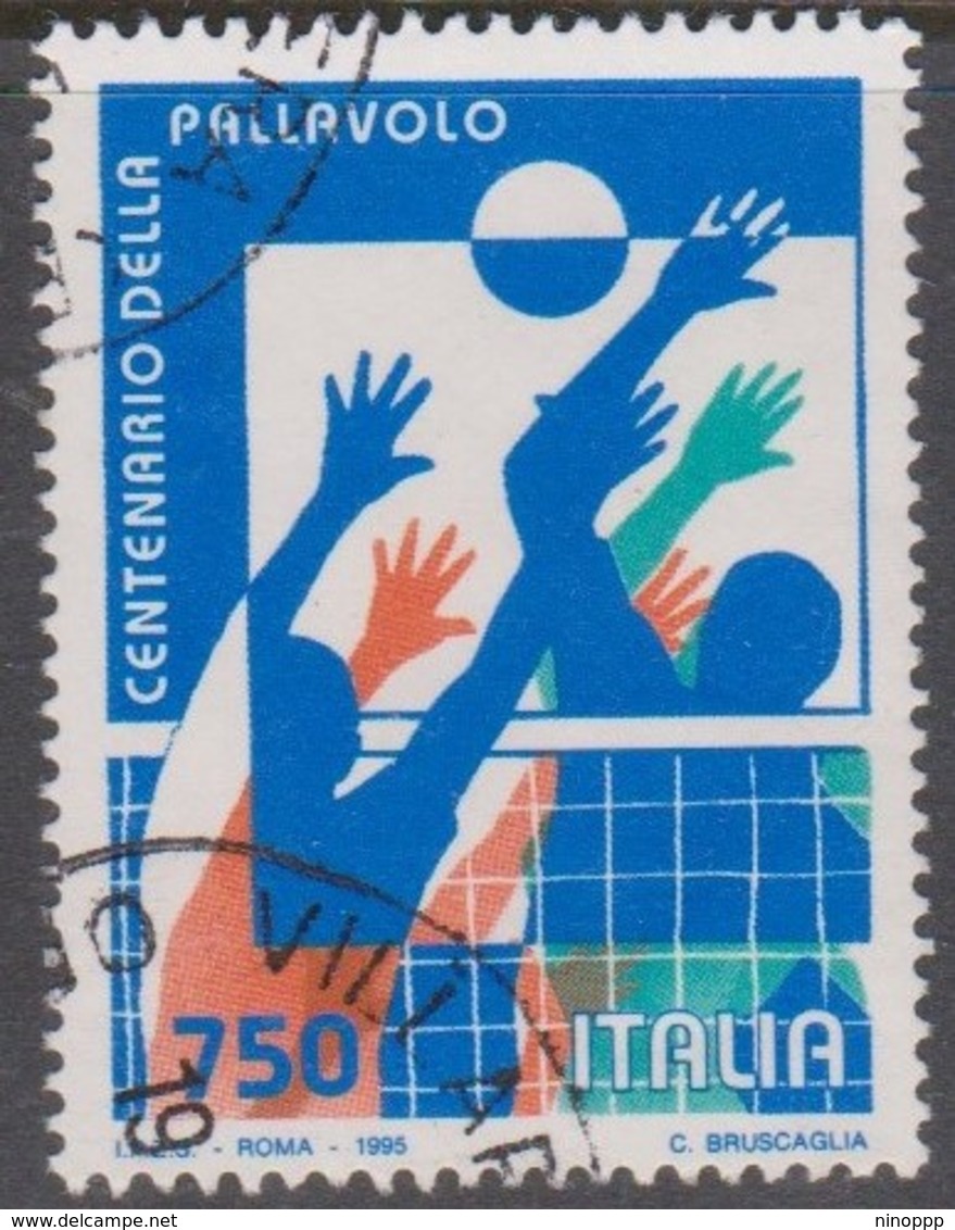 Italy Republic S 2165 1995 Volleyball Centenary, Used - 1991-00: Usati