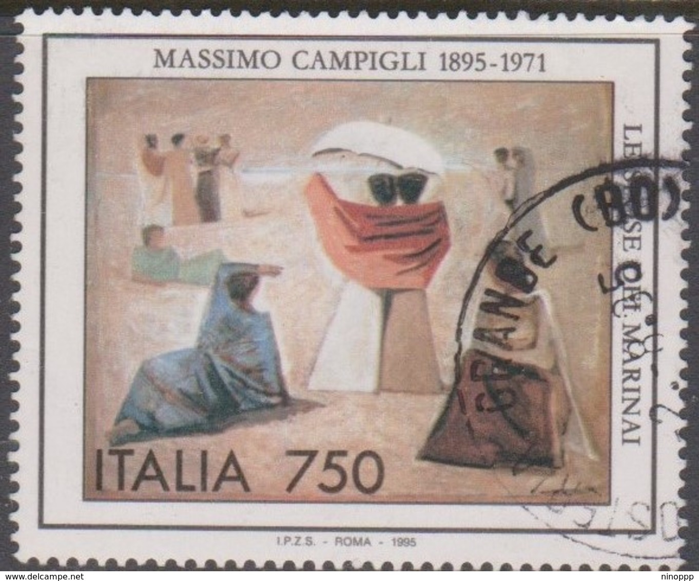 Italy Republic S 2181 1995 Art And Culture 19th Issue, The Sailors Wives, Used - 1991-00: Oblitérés